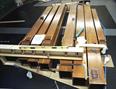 The larger pipes are placed on the floor frame, "smaller" pipes are placed on the larger pipes